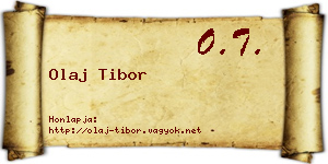 Olaj Tibor névjegykártya